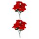 thumbnail image 2 of Cateissary Artificial Flower Fake Lints Decoration Holiday Party Props Decorative Ornament for Home Living Room Bedroom Office rojo 5 tenedores 2Conjunto, 2 of 6