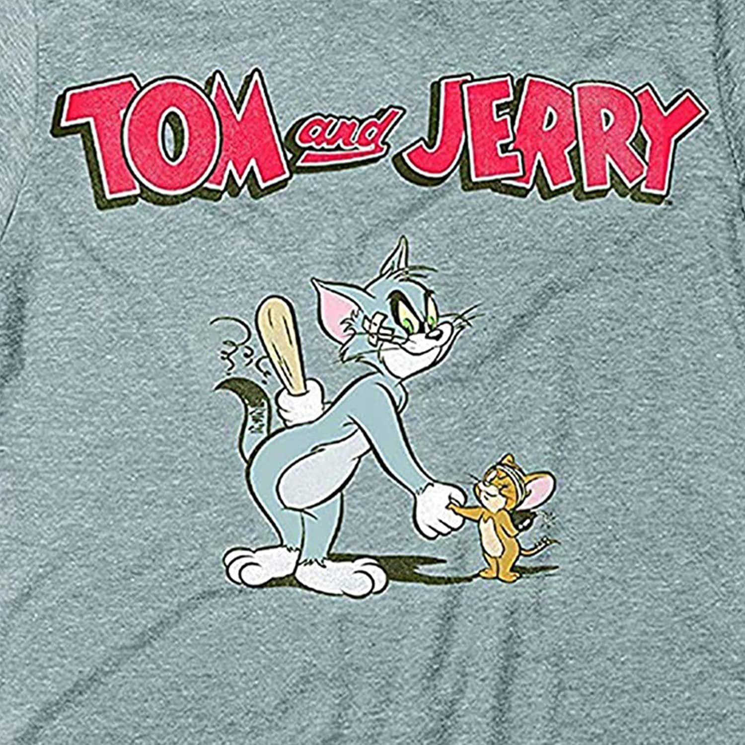Mens Tom & Jerry - Cartoon T-Shirt Hanna-Barbera Tee Chase - Classic Battle Shirt Vintage