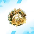 thumbnail image 4 of FELTECHELECTR Corona navideña de pino artificial de 30 cm, colgante decorativo para el hogar, fiestas navideñas, paredes, puertas y ventanas (dorado)., 4 of 7