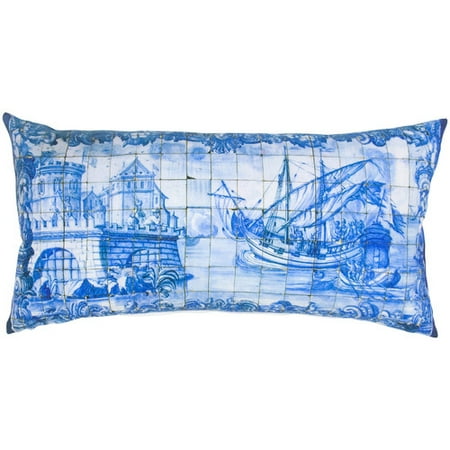 India's Heritage Tile Print Lumbar Pillow