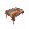 thumbnail image 2 of Farmhouse Orange Blue Yellow Tablecloth Rectangle Table Cloth 60x84, Waterproof Tablecloth Outdoor Table Cloth, Vintage Wood Country Washable Table Cover for Kitchen Dinning Party, 2 of 8