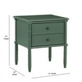 thumbnail image 3 of Comfort Pointe Ellison Vintage Bois Vert 2 Tiroirs Style Côte Table de Chevet, 3 of 11