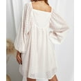 thumbnail image 3 of Women's Classic Square Neck Puff Sleeve Babydoll Style Short Dress, 3 of 10