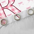 thumbnail image 4 of Feelyou Cartoon Plaid Letter R Black Out Curtains, Dreamy Pink Ribbon Cherry Curtains Pack of 2 (42x63 Each), Fairy Tale Style Bedroom Curtains, Black Out Curtains Decor, 4 of 6