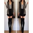 thumbnail image 4 of ZAXARRA Bas au-Dessus du Genou Extra Longs en Coton pour Femmes, Couleur Unie, 1, 4 of 5