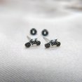 thumbnail image 2 of Bicycle Pattern Stud Earring Handmade Gift with Pushback 925 Sterling Silver, 2 of 5