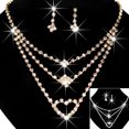 thumbnail image 2 of OPOLSKI Jewelry Set Square Exquisite Accessory Heart Necklace Earrings Collection Silver, 2 of 8