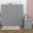 thumbnail image 3 of BEBPILOO Queen Size Wall Murphy Bed with Desk and Storage Shelves and Big Cabinets, Gray, 3 of 13