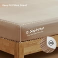 thumbnail image 3 of Simple&Opulence 100% Organic Cotton Bed Sheet Set Elegant Shabby Chic Bedding (1 Flat Sheet, 1 Fitted Sheet and 2 Ruffled Pillowcases) with Charming Feminine Long Ruffle Trim - Sand, Full, 3 of 7