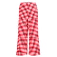 thumbnail image 2 of Ellos Plus Size 100% Cotton Wide Leg Gingham Seersucker Back Elastic Waist Crop Pants, 2 of 3