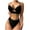 Black, variant on Ohufall Bikinis For Womens Swimsuits Sexy Solid Push Up High Cut Plus SIze Bikini Set Two Piece Swimsuit