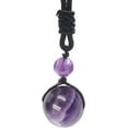 thumbnail image 2 of Crystal Necklace for Women Men, Protection Round Bead Pendant Necklaces for Spiritual, Natural Gemstone Chakra Stone Healing Crystals Necklace with Adjustable Rope Cord, 2 of 9