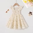 thumbnail image 3 of Vestido YOUNGER TREE para niños pequeños sin mangas con volantes, beige 6-7T, 3 of 6