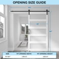 thumbnail image 2 of COSHOMER 40in x 84in 5-Panel Sliding Glass Barn Door with 7ft Hardware Kit Included, Easy Assembly with Pre-Drilled Holes, WaterProof, Frosted Glass for Bathroom-Fit Max Opening 38in x 82in, White, 2 of 7