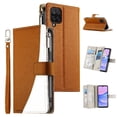 thumbnail image 3 of Funda cartera GANGXUN para Samsung Galaxy A12/M12 , cuero PU con tarjetero, cremallera, correa de mano, soporte y protección 1046°, 3 of 6