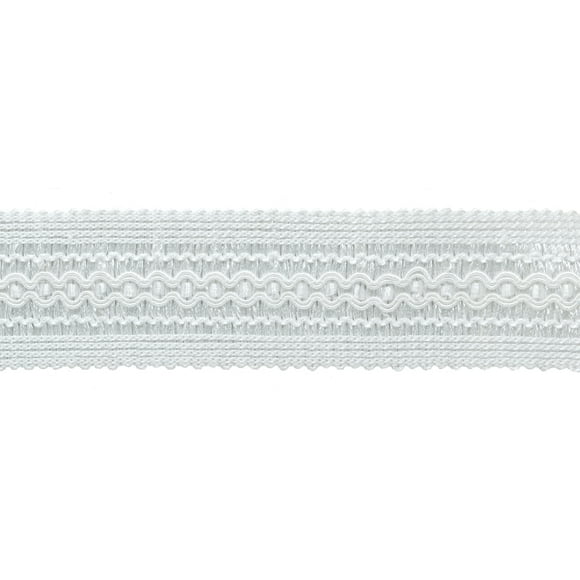 2" (5cm) Basic Trim Collection Solid Wide Gimp Braid Trim (Style# 0200SG), Pure White #A1 (Bright White) 27 Yards (82 ft/25m)