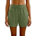 thumbnail image 4 of COMVALUE Women's Athletic Running Shorts 5" Quick Dry Workout Hiking High Waisted Active Exercise (Army Green, XXL), 4 of 5