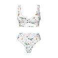 thumbnail image 4 of Daiia Sea Creatures Women's Bikini Set Two Piece Swimsuit High Waisted Bikini Adjustable Straps Bikini Perfect for Beach, Pool, and Summer Vacation-X-Large, 4 of 9