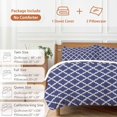 thumbnail image 6 of 3 Piece Quatrefoil Moroccan Pattern Duvet Cover Set Twin Size, Microfiber Comforter/Quilt Cover with Corner Ties and 2 Pillowcases, Geometric Blue Morocco All Season Soft Bedding with Zipper Closure, 6 of 8