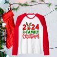 thumbnail image 5 of 2024 Camisetas de manga larga raglán con estampado de ciervos y Navidad para la familia, ropa navideña para el día festivo, 5 of 5