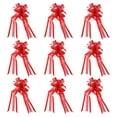 thumbnail image 1 of Unique Bargains 7' Christmas Pull Bow Baskets Present Wrapping Bows Large Flower Pull Bows Red 10 Pack, 1 of 7