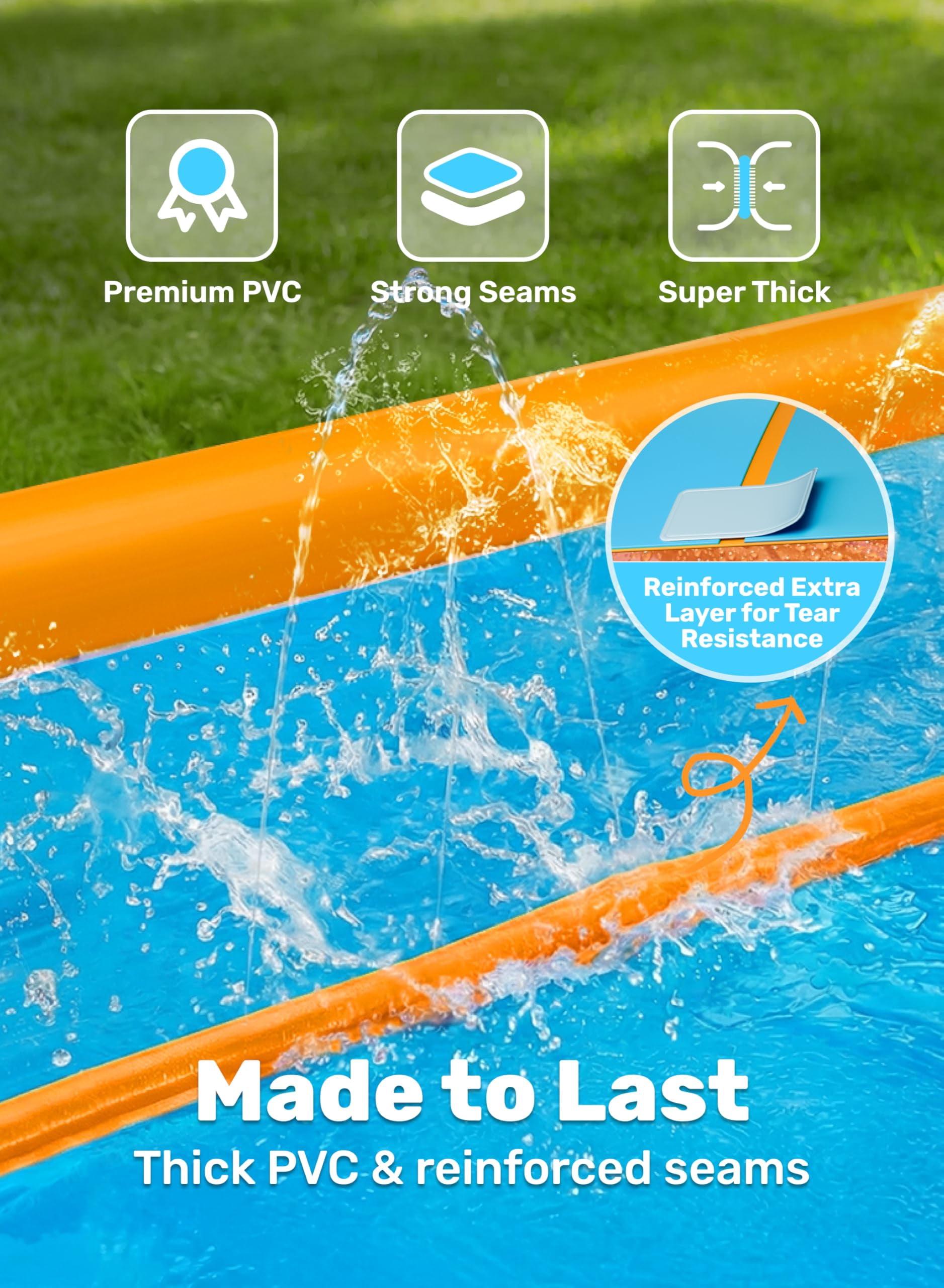 25ft x 6ft Double Lane Lawn Water Slide with Sprinkler and Inflatable Boards