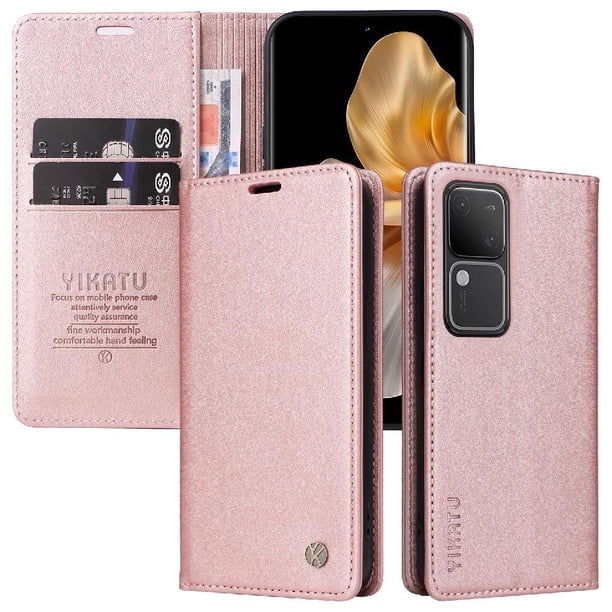Funda para VIVO V30 5G/V30 Pro 5G Estuche de Cuero PU Tipo Cartera con Ranuras para Tarjetas y Cierre Magnético