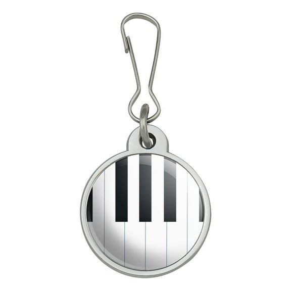 Piano Keys Keyboard Pianist Music Jacket Handbag Purse Luggage Backpack Zipper Pull Charm