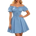 thumbnail image 2 of Women off the Shoulder Pirate Dress Pirate Costume Halloween Cosplay Halloween Costume Woman Size S-2XL, 2 of 4