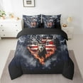 thumbnail image 2 of Erosebridal Rustic Animal Bedding Queen Size, 3D Deer Bedding Sets Queen Size, American Flag Reversible Comforter Sets with Sheets, Ultra Soft Room Decorative, 7 Pieces, 2 of 4
