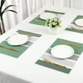 thumbnail image 7 of REGALWOVEN Farmhouse Placemats Set of 6 Placemats for Dining Table Decor Indoor Outdoor Washable Kitchen Table Mat Wipe Clean Green 18*12in, 7 of 7