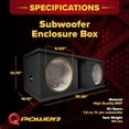 thumbnail image 3 of QPower Dual 10 Inch Horn Ported Subwoofer Box Enclosure, 5/8 Inch MDF, Black Carpet, 3 of 7