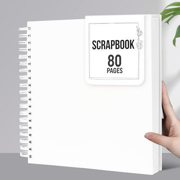 tasrioml 8/10-Inch Scrapbook Photo Album 80 Pages Spiral Bound DIY Hard Cover Spiral Wedding Travel Baby Shower Children Family Anniversary Picture Book