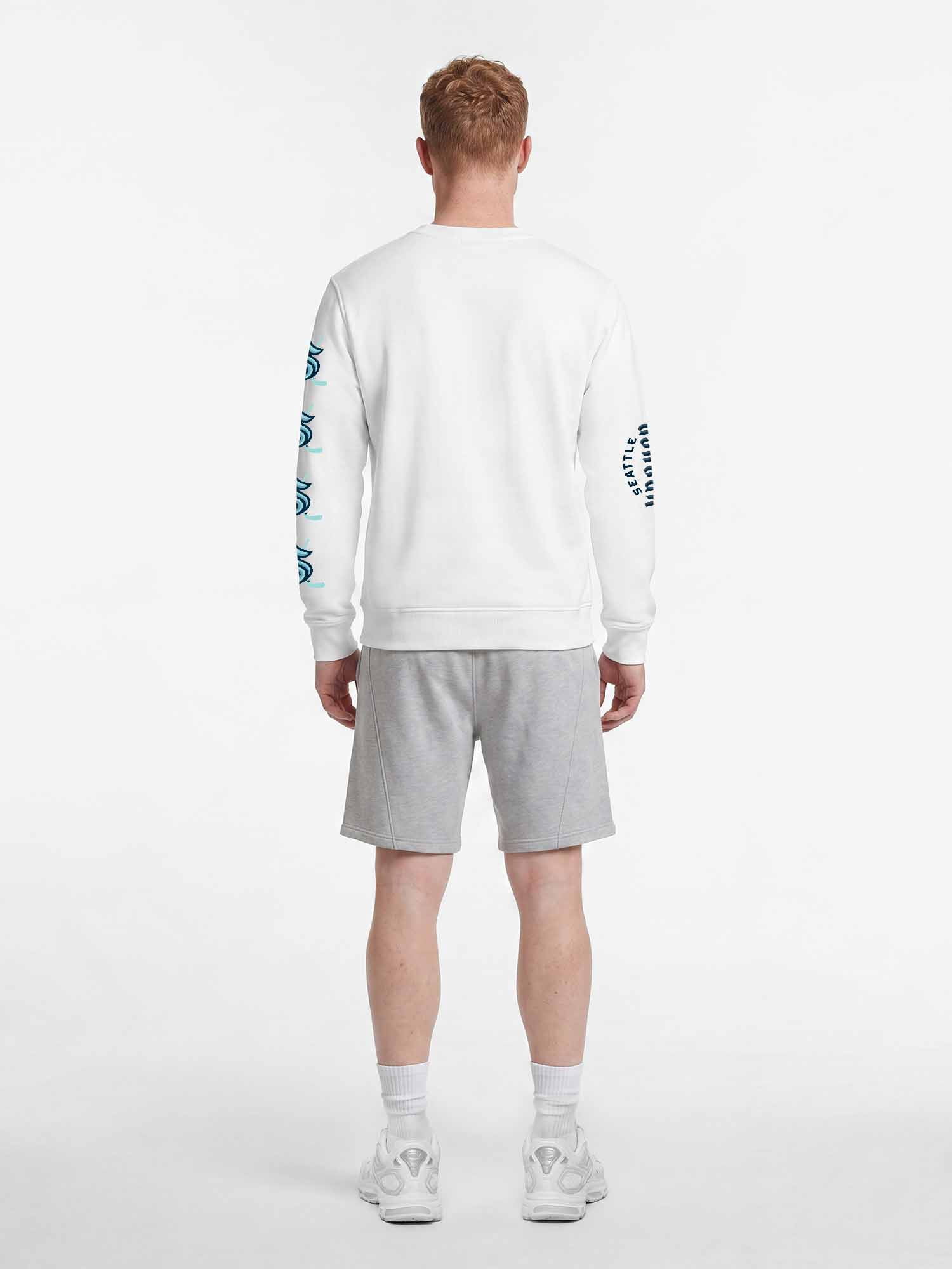 Seattle Kraken Reebok Mens White Crew Sweatshirt