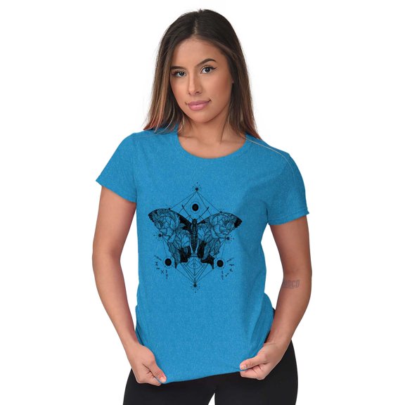 Butterfly Symbolism Spirit Animal Womens Slim Fit Graphic Tee Brisco Brands S
