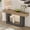 Wood, variant on PLAMLE 63 Inch 2-Tier Console Table with Sensor Lights, U-Shaped Base Sofa Table for Entryway, Hallway, Living Room, Foyer, Narrow Small Spaces