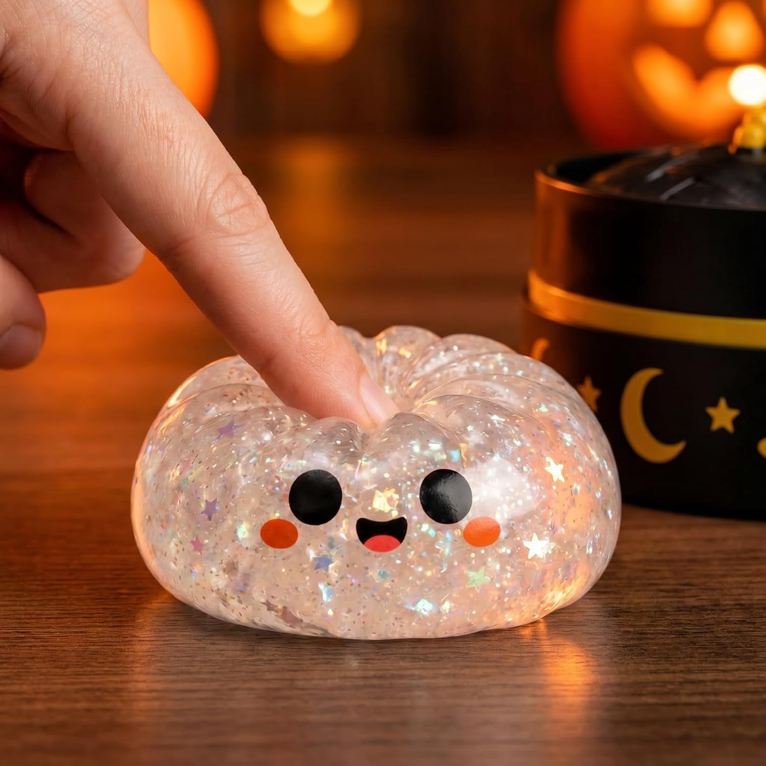Halloween Pumpkin Dumpling Squishy Toys with Steamer, Spooky Sensory Stress Relief Fidget Toys for Teens and Adults, Novelty Desk Toys & Halloween Party Favor