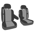 thumbnail image 3 of CalTrend Front Buckets Carbon Fiber Seat Covers for 2002-2004 Chevy Avalanche 1500-2500 - CV182-02FC Red Insert with Black Trim, 3 of 3