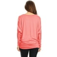 thumbnail image 3 of Women's Boat Neck 3/4 Dolman Sleeve Basic Top Regular & Plus Size Made in USA, 3 of 3