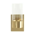 thumbnail image 6 of Kate and Laurel Zabler Modern Metal Wall Sconce, 5 x 6 x 10, Gold, Round Candle Holder with Removable Glass Cylinder for Flameless Candle Display in Bedroom or Bathroom, 6 of 9
