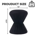 thumbnail image 2 of Leumius Velvet Ottoman,Upholstered Vanity Stool Chair,Sturdy Round Footstool for Makeup, Living Room, Bedroom, Entryway,Black, 2 of 8