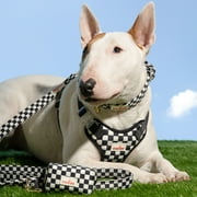 Oodles Checkerboard Quilted Dog Walking Harness, Black, Small