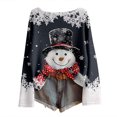 thumbnail image 4 of Arlun Plus Size Christmas Knit Sweaters for Women Red Glass Elk Reindeer Snowman Print Xmas Pullovers Tops Trendy Soft Comfort Long Sleeve Round Neck Cute Sweater Grey2 XXL, 4 of 5