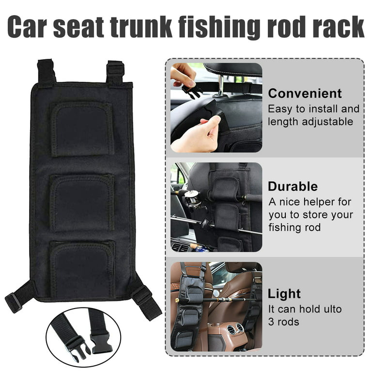 Portable Fishing Rod Holder Rack Headrest Mount Rod Storage Bracket for  Vehicle Car SUV VAN ROOF TOP Rods Transport Carrier