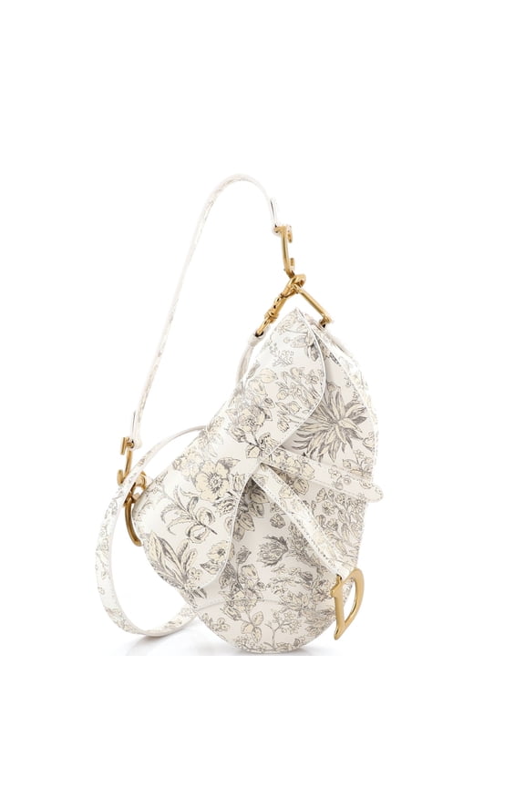 Pre-Owned Saddle Handbag with Strap Printed Leather Medium By Rebag
