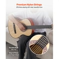 thumbnail image 3 of KFFKFF Classical Guitar, 38 Inch, Wood Classical Guitar Starter Kit for Beginners, with Nylon Strings, Gig Bag, Strap, Tuner, Extra Strings, 3 of 9