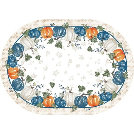 

Thanksgiving Tablecloth Oval Fall Tablecloth Oval Fall Blue Pumpkin Tablecloth Waterproof Thanksgiving Table Cloths for Thanksgiving Decor Fall Thanksgiving Tablecloth for Oval Tables 60 X 84 Inch