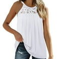thumbnail image 2 of ALLLIST Spring Tops for Women White Solid Lace Crew Neck Sleeveless Backless Tank Tops Tank Top for Women XL, 2 of 9