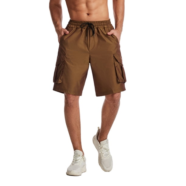 SAYOO - Pantalones cortos de senderismo para hombre, de secado rápido, para viajes al aire libre, con cordón, para hombres, con múltiples bolsillos SAYOO Casual