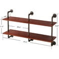 ivinta Industrial Pipe Shelves with Wood 2Tiers, Rustic Wall Mount